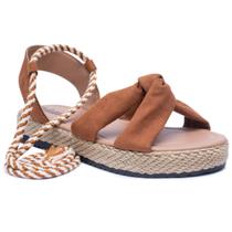 Sandália Feminina Flatform Amarrar Tratorada Corda AF5.02 A