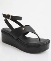 Sandália Feminina Flatform Bebecê Preto-11062