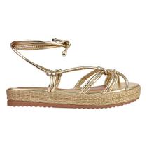 sandalia feminina flatform confortavel amarrar amarração