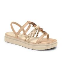 Sandalia Feminina Flatform Dakota Pedras GRANOLA/TULE
