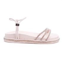 Sandália Feminina Flatform Infantil Strass Calce Fácil Moda