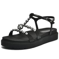 Sandália Feminina Flatform Pedraria Moderna ConfortoVia Marte Sandália Feminina Flatform Pedraria Moderna ConfortoVia Marte