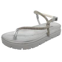 Sandália Feminina Flatform Tiras Strass Via Marte