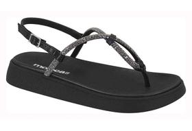 Sandalia Feminina Flatfotm Moleca Brilho Strass Ref: 5499100
