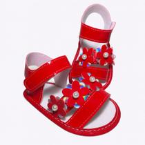 Sandalia Feminina Flor Perola Para Bebê Menina e Reborn