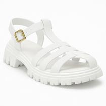 Sandália Feminina Gladiadora Fisherman Plataforma Tratorada Fivela Confortável