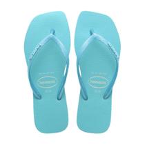 Sandália Feminina Havaianas Slim Square Glitter Neon Fc Azul