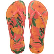 Sandália Feminina Havaianas Slim Tropical Fc Coral
