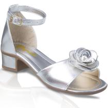 Sandália Feminina Infantil Com Saltinho Baixo Sapato Salto Elegante
