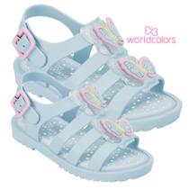 Sandália Feminina Infantil Drops Baby Azul Acqua WorldColors