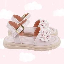 Sandália Feminina Infantil Menina Confortável e Macia Moda Star com Flores