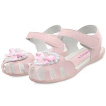 Sandália Feminina Infantil Menina Coração Rosa Pérolas Mzkid Sandália Feminina Infantil Menina Coração Rosa Pérolas Mzkid