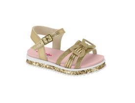 Sandalia Feminina Infantil Molekinha Metalizada Dourada 2724.112.27423