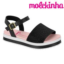 Sandália Feminina Infantil Molekinha Plataforma Macia FlatForm Anabela Papete Leve Fivela Casual Papete Menina Infantil Conforto Moda Original