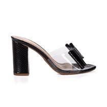 Sandalia Feminina Jjojo Renata Transparente Cobra Verniz