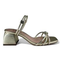 Sandália Feminina Lima Shoes Salto Bloco Conforto e Elegância Bico Quadrado