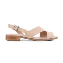 Sandália Feminina Lugo Couro Salto Baixo Bege - 2256
