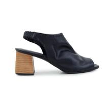 Sandália Feminina Lugo Couro Salto Bloco Preta - 2251