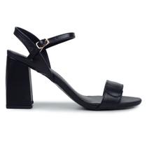 Sandália Feminina Lugo Salto Alto Couro Preta - 2345 Sandália Feminina Lugo Salto Alto Couro Preta - 2345