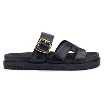 Sandália Feminina Luxo Cléo Plataforma Chinelo Confortável Da Moda