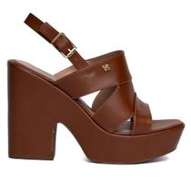 Sandália Feminina Meia Pata Napa Tiras Marrom