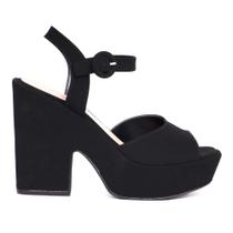 Sandália Feminina Meia Pata Nobuck Preto