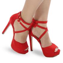 Sandália Feminina Meia Pata Salto Alto Fino P33