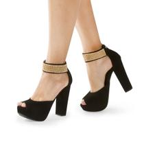 Sandália Feminina Meia Pata Salto Grosso Alto P47