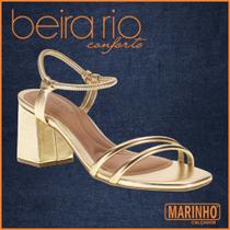 Sandália Feminina Metalizada Elegante Salto Bloco Beira Rio 8436313