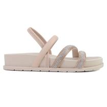 Sandália Feminina Mississipi Bege com Strass Rosê - MB072 Sandália Feminina Mississipi Bege com Strass Rosê - MB072