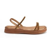 Sandália Feminina Mississipi Flatform Com Brilhos - Cobre