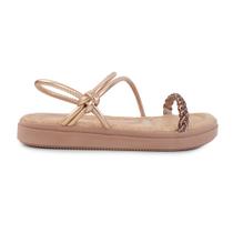 Sandália Feminina Mississipi Flatform Metalizada Bronze Q992