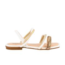 Sandália Feminina Mississipi Mi253 Branco/Dourado