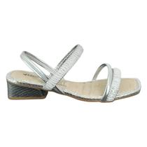 Sandalia Feminina Mississipi Salto Grosso Baixo Tiras Elastico Corda