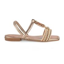 Sandália Feminina Mississippi Metalizada com Detalhe Dourado