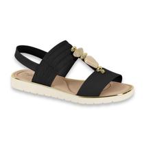 Sandalia feminina modare elastico/napa floather preto ref: 7175.102