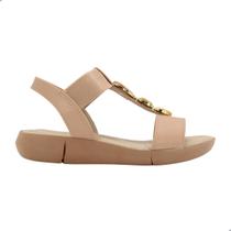 Sandália Feminina Modare Napa Floather Nature Elástico Meer Nude