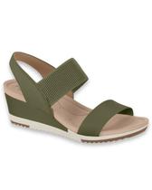 Sandalia Feminina Modare Ortopedica Confortavel Anabela Elastico Calce Facil Ref: 7123.107