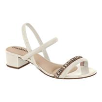 Sandalia Feminina Moleca 5259.846 Salto Alto Baixo Elastico Casual