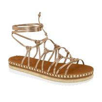 Sandália Feminina Moleca Amarração Tiras Trançadas Estilo Papete Boho Original Sandália Feminina Moleca Amarração Tiras Trançadas Estilo Papete Boho Original