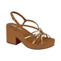 Sandália Feminina Moleca Anabela Plataforma Tiras Salto Alto Sandália Feminina Moleca Anabela Plataforma Tiras Salto Alto