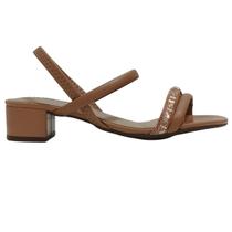 Sandália Feminina Moleca com Salto Grosso e Tiras com Strass Sandália Feminina Moleca com Salto Grosso e Tiras com Strass
