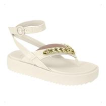 Sandália Feminina Moleca Papete Flatform Original Anabela Casual Plataforma Tratorada Dia Sola Feminino Confortável Fivela Rasteira Tamanco Detalhe