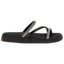 Sandalia Feminina Moleca Papete Strass Preta - 54691