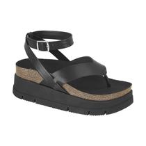 Sandália Feminina Moleca Plataforma Papete Dedo Anabela Flat