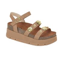 Sandália Feminina Moleca Plataforma Sola Alta Detalhe Tachas
