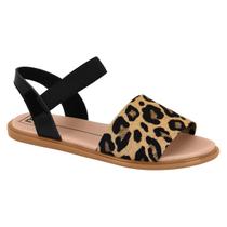 Sandália Feminina Moleca Rasteira Onça Com Elástico 5450.111 Sandália Feminina Moleca Rasteira Onça Com Elástico 5450.111
