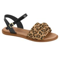 Sandália Feminina Moleca Rasteira Tecido Onça 5450.107 Sandália Feminina Moleca Rasteira Tecido Onça 5450.107