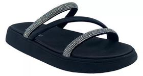 Sandália Feminina Moleca Rasteirinha Strass 5469121 Sandália Feminina Moleca Rasteirinha Strass 5469121