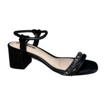 Sandália Feminina Moleca Saltinho Brilho Strass Confortável Sandália Feminina Moleca Saltinho Brilho Strass Confortável
